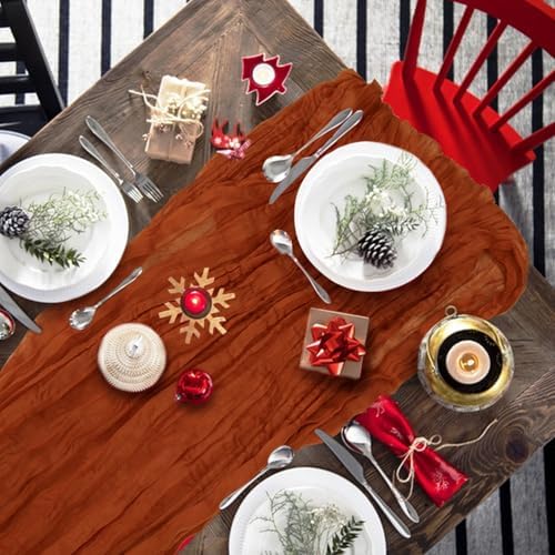 2 Pack Cheesecloth Table Runners 10ft Boho Wedding Decor