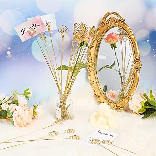 Zonon 30 Pcs Gold Floral Place Card Holders