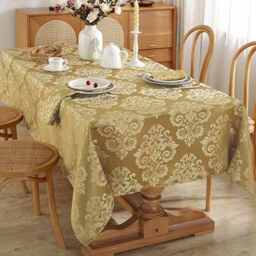 SASTYBALE Damask Gold Tablecloth 60x84 Inch