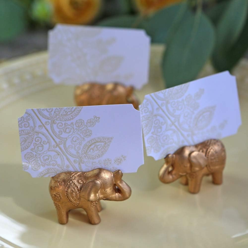 Kate Aspen Lucky Golden Elephant Place Card Holders Set of 6