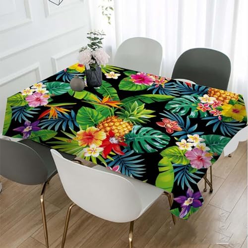 TKS MITLAN Decorative Tablecloth with Pineapples Hawaii Design 60x84 Inch