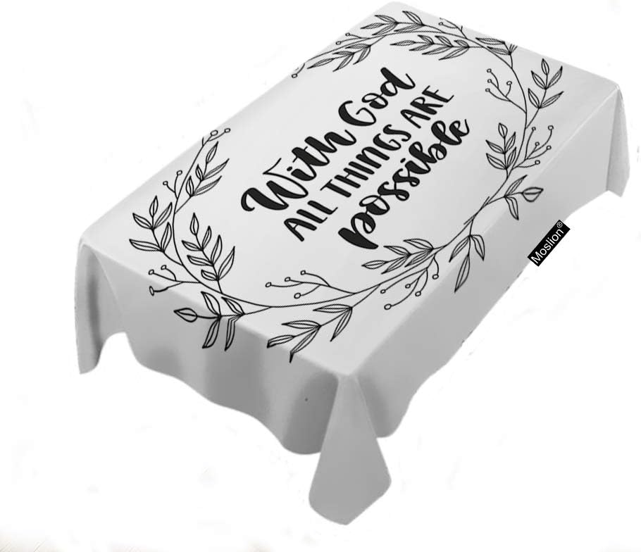 Moslion God All Things Are Possible Tablecloth 60x84 Inch