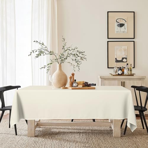 Horaldaily Beige Tablecloth 60x84 Inch Rectangular