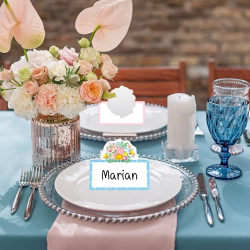 48 Pcs Spring Floral Place Cards for Parties and Events