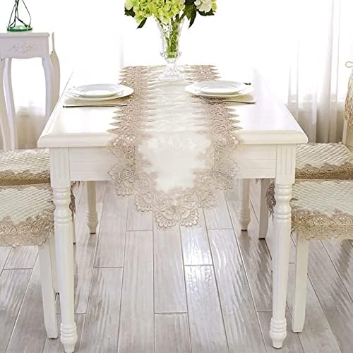 Stfery Beige Triangle Lace Table Runner 16x112 Inches