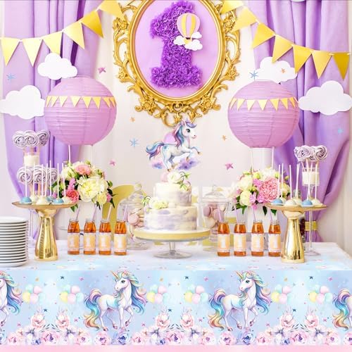 2 PCS Unicorn Disposable Tablecloth 86x51 Inches