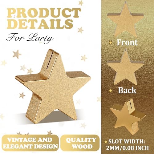 Kigley 24 Pcs Star Wooden Table Place Card Holders