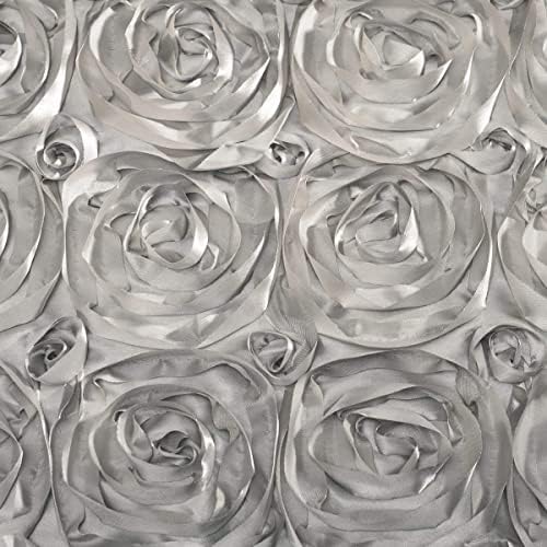 Andersons Silver Satin Rosette Table Runner 14x9ft Wedding Decor