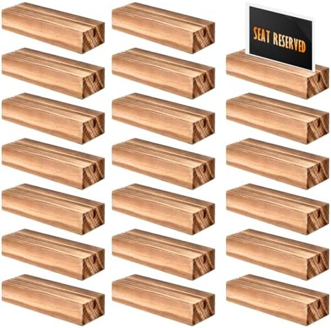 20pcs Wooden Place Card Holders for Wedding and Party Events