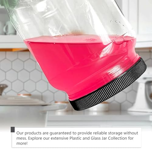 Plastic Storage Jars with Leak Proof Lids BPA Free 64oz 2PK Black