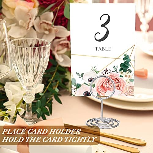 100 Mini Place Card Holders - 2 Inch Silver Table Number Stands