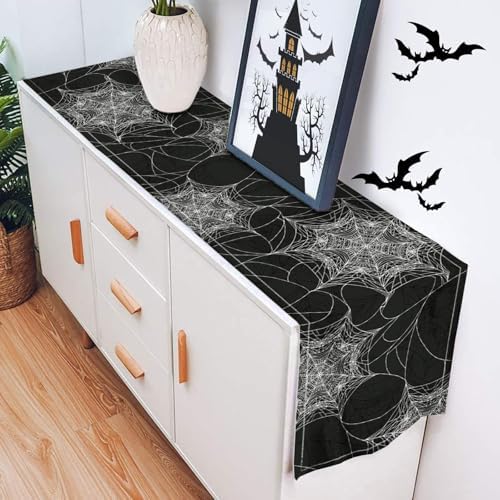 PROCIDA Halloween Spider Web Table Runner 13x72 Inch