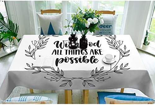 Moslion God All Things Are Possible Tablecloth 60x84 Inch