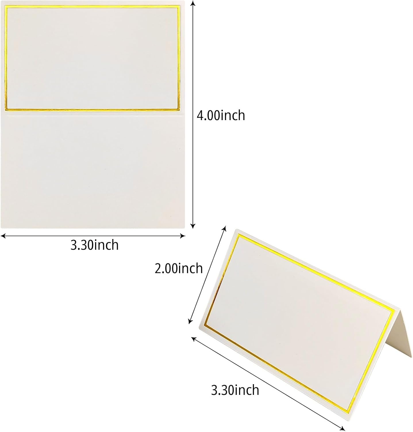 25 Pack Gold Foil Border Place Cards for Weddings and Events