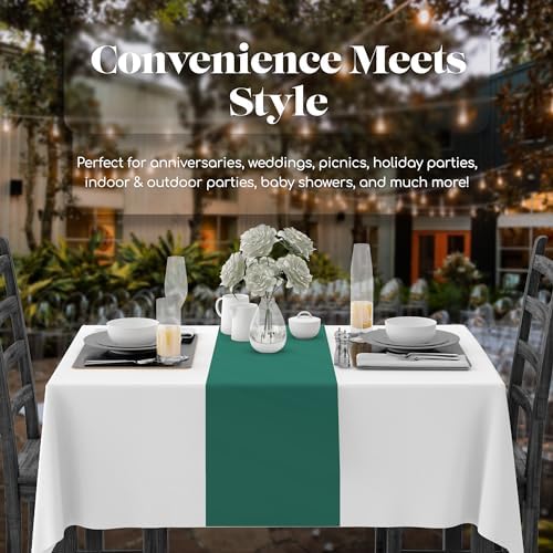 Dark Green 6 Pack Premium Disposable Table Runner 14 x 108 Inch