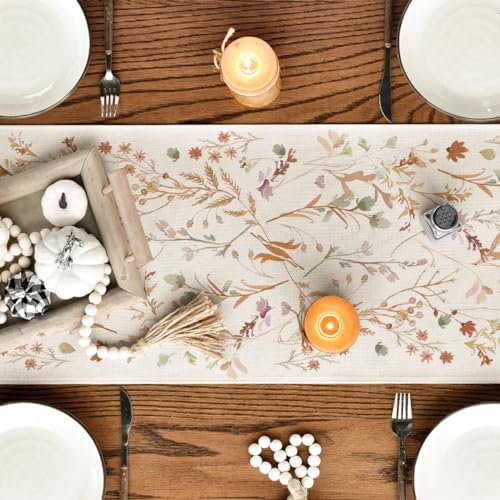 Artoid Mode Floral Leaves Fall Table Runner 13x72 Inch