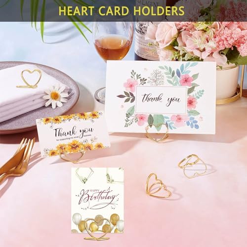 CunGLIN Gold Heart Shaped Place Card Holders 32 PCS