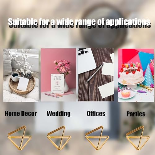40 Pcs Gold Triangle Place Card Holders for Wedding Centerpieces