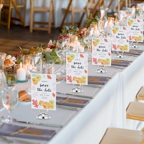 24 Pcs Silver Place Card Holders for Wedding Events Table Settings
