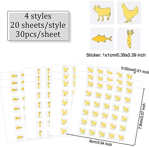 OLYCRAFT 2400Pcs Meal Stickers Set 4 Styles