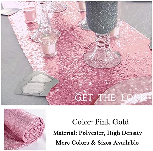 ShinyBeauty 12x72-Inch Fuchsia Pink Sequin Table Runner