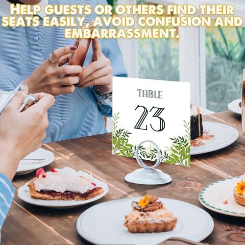 24 Pcs White Metal Table Number Holders for Events