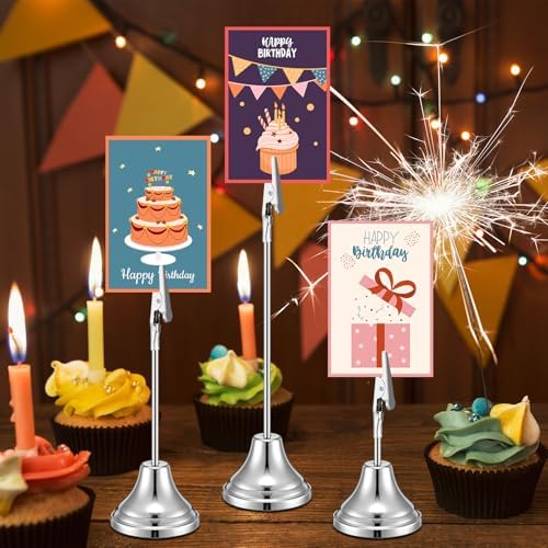 20 Pcs Silver Table Number Holders with Alligator Clips