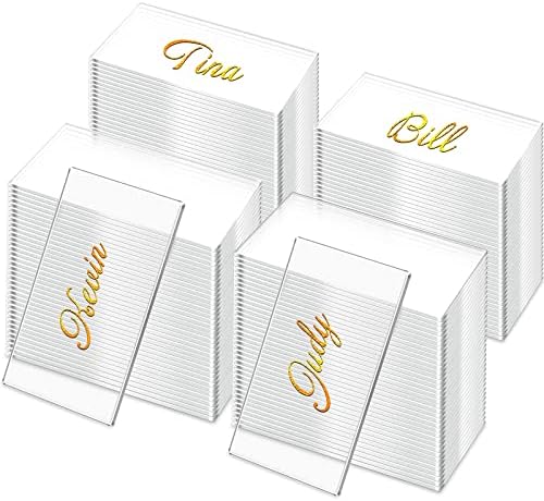 Chunful 120 Pcs Clear Acrylic Place Cards for Wedding DIY Table Setting