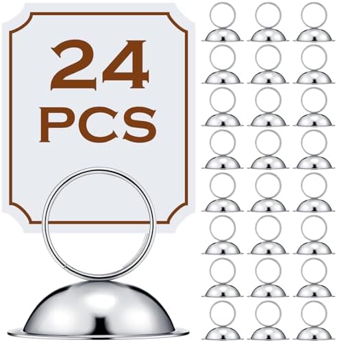 24 Pcs Silver Place Card Holders for Wedding Events Table Settings