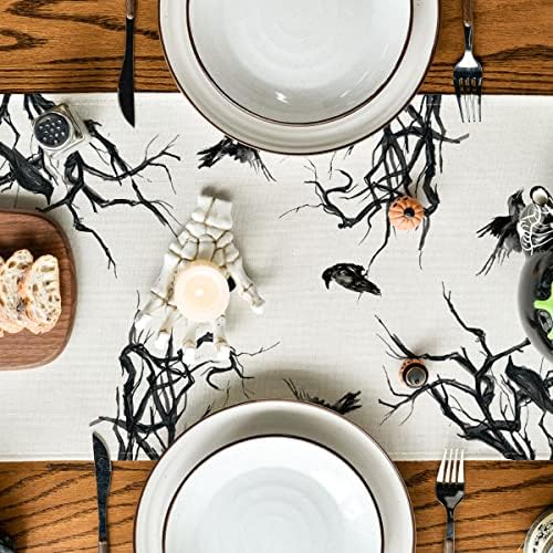 Artoid Mode Silhouette Tree Crows Halloween Table Runner