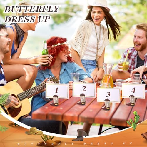 Kigley 18 Pcs Wooden Cowboy Boots Place Card Holders