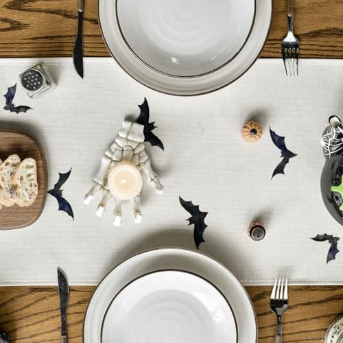 Artoid Mode Silhouette Black Bats Halloween Table Runner 13x72 Inch