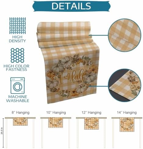 Fall Thanksgiving Pumpkin Berry Garland Table Runner 48 Inches