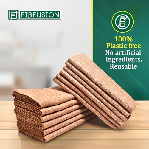 FIBEUSION Burlap Table Runners Pack of 3 12x108