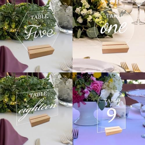 18 Pieces Pine Wood Place Card Holders for Events