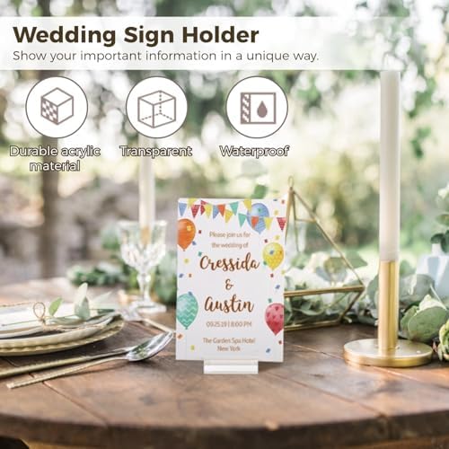 Lnrueg 24 Pcs Acrylic Place Card Holders