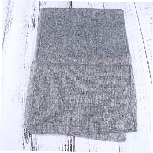 KICHOUSE Gray Burlap Table Runner Elegant Imitated Linen Decor