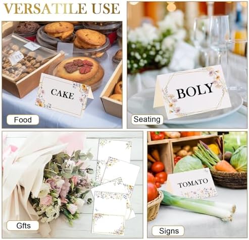 Honoson 48 Pcs Floral Wildflower Place Cards for Wedding and Events