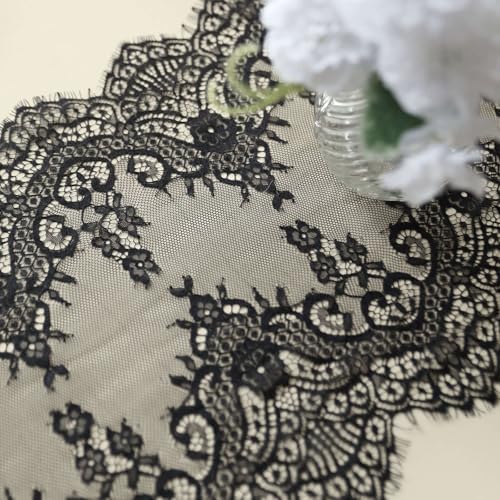 Efavormart Black Premium Lace Table Runner 15x117