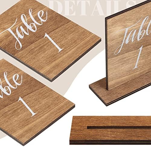 Chunful 20 Pcs Wooden Table Numbers with Base for Wedding Centerpieces
