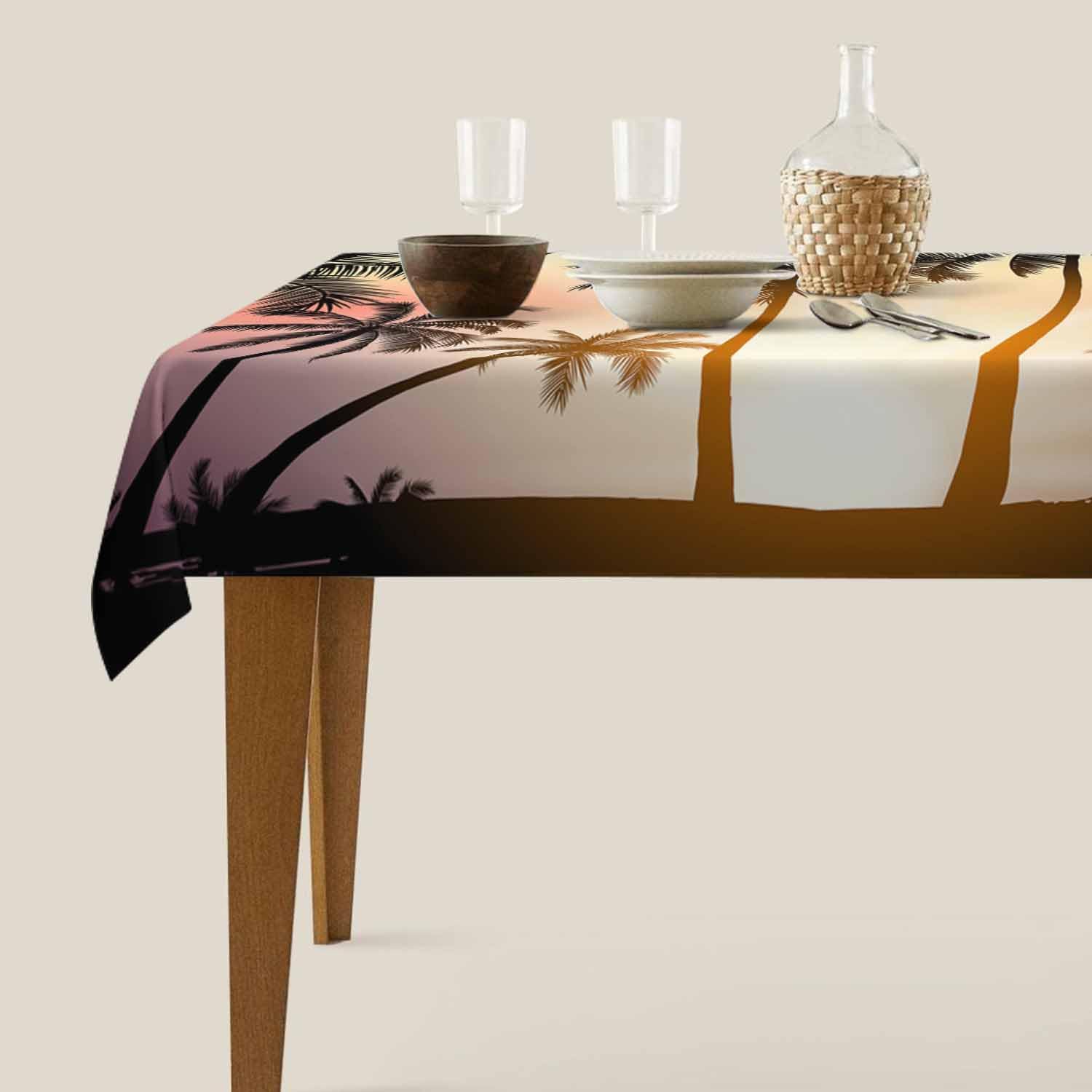TKS MITLAN Tropical Tablecloth 60x84 Inch Rectangle Dinner Party Decor