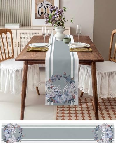 Thanksgiving Pumpkin Floral Garland Table Runner 36 Inches Long
