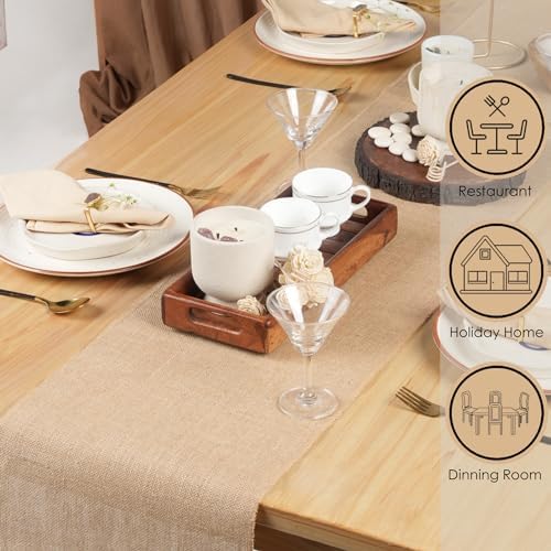 Rajrang Jute Burlap Table Runner 360x12 Inch Natural
