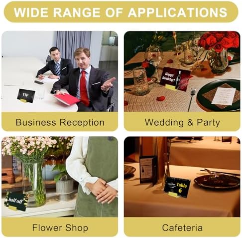 12-Pack Gold Metal Table Number Holders for Events