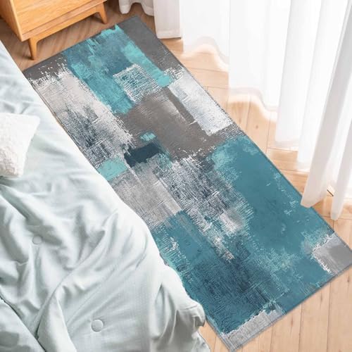 Libaoge Teal Kitchen Rugs and Mats Set of 2