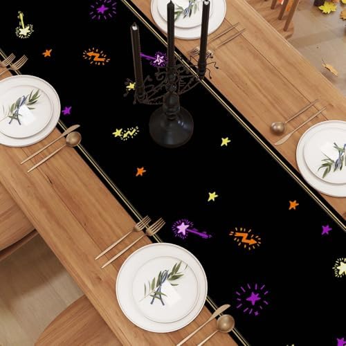 Linen Halloween Table Runner 72 Inches Long