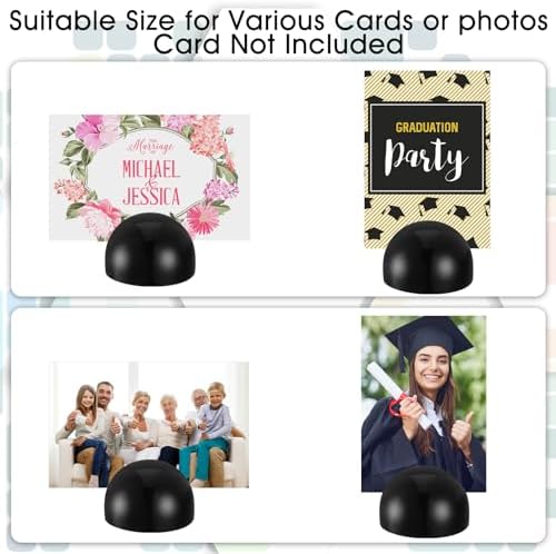 Geyoga 50 Pcs Black Round Place Card Holders