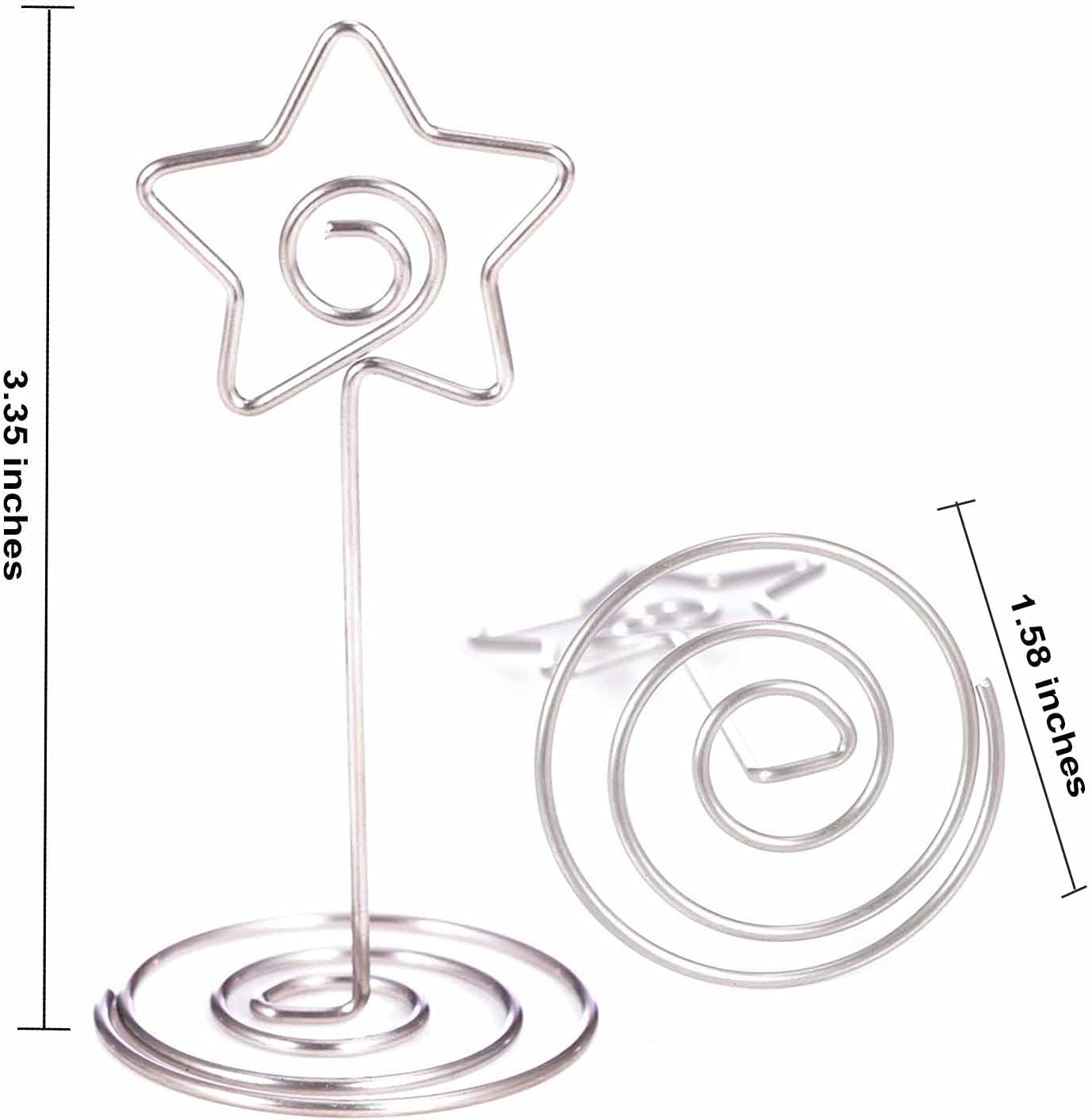 12pcs Table Number Stands 335 inch Place Card Holders with Star Shaped Design