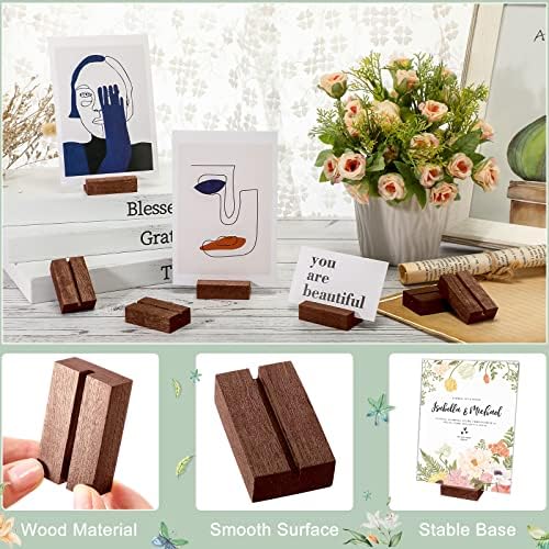 25 Pcs Wood Place Card Holder Rustic Table Number Stand