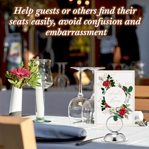24 Pcs Silver Place Card Holders for Wedding Events Table Settings